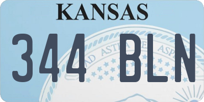 KS license plate 344BLN
