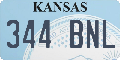 KS license plate 344BNL