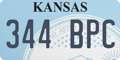 KS license plate 344BPC