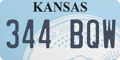 KS license plate 344BQW