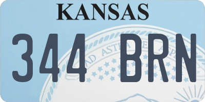 KS license plate 344BRN