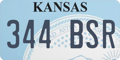 KS license plate 344BSR