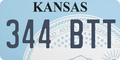 KS license plate 344BTT