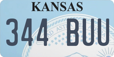 KS license plate 344BUU