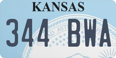 KS license plate 344BWA