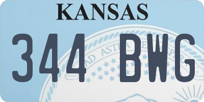 KS license plate 344BWG