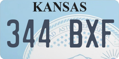 KS license plate 344BXF