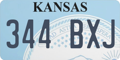 KS license plate 344BXJ