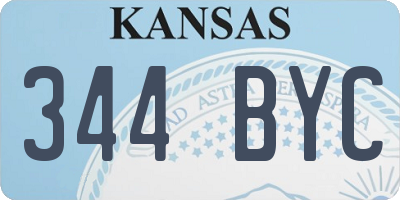 KS license plate 344BYC