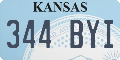 KS license plate 344BYI