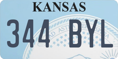 KS license plate 344BYL