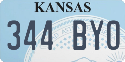 KS license plate 344BYO