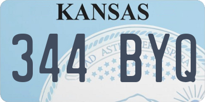 KS license plate 344BYQ