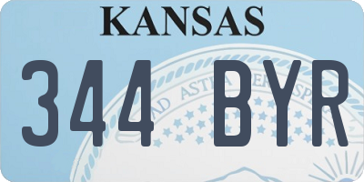 KS license plate 344BYR