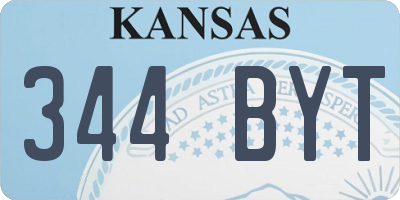 KS license plate 344BYT