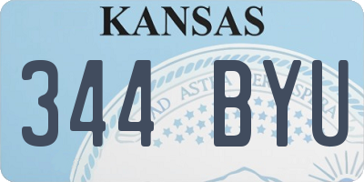 KS license plate 344BYU
