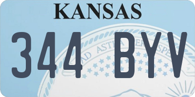 KS license plate 344BYV