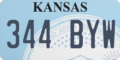 KS license plate 344BYW