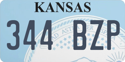 KS license plate 344BZP
