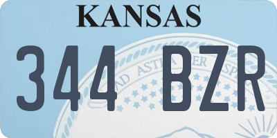 KS license plate 344BZR