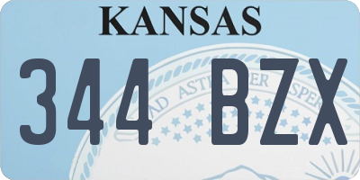 KS license plate 344BZX