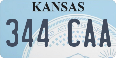KS license plate 344CAA