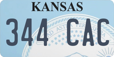 KS license plate 344CAC