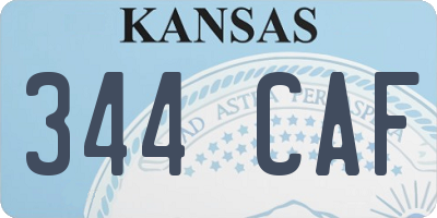 KS license plate 344CAF