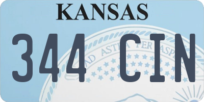 KS license plate 344CIN