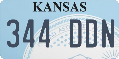 KS license plate 344DDN