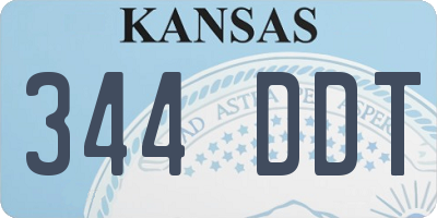 KS license plate 344DDT
