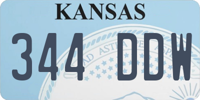 KS license plate 344DDW
