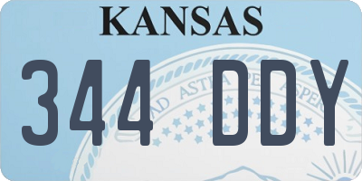 KS license plate 344DDY