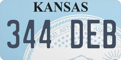 KS license plate 344DEB