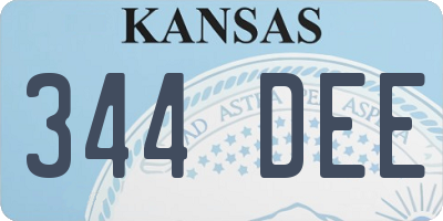 KS license plate 344DEE