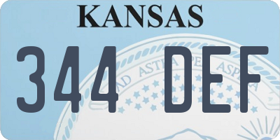 KS license plate 344DEF
