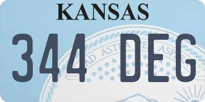 KS license plate 344DEG