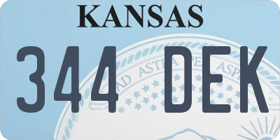 KS license plate 344DEK