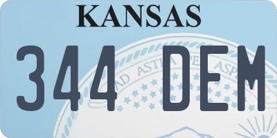 KS license plate 344DEM