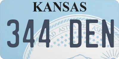 KS license plate 344DEN