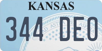 KS license plate 344DEO
