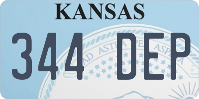 KS license plate 344DEP