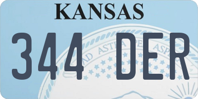 KS license plate 344DER