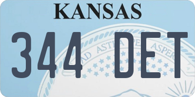 KS license plate 344DET