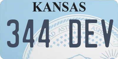 KS license plate 344DEV