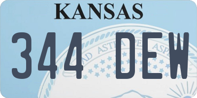 KS license plate 344DEW