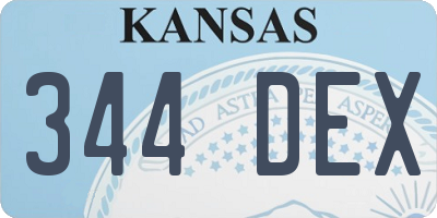 KS license plate 344DEX