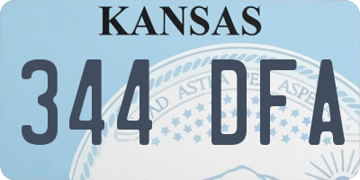 KS license plate 344DFA
