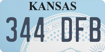 KS license plate 344DFB