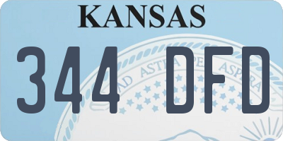 KS license plate 344DFD